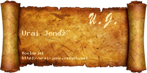 Urai Jenő névjegykártya